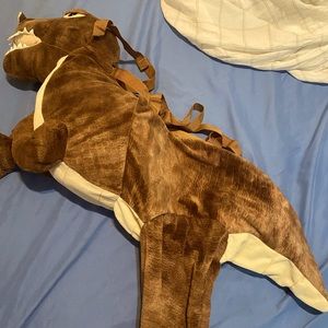 Toddler 4t/ 5t  riding on a dinosaur costume